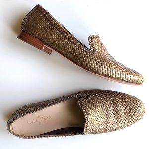 Cole Haan woven Gold Loafer